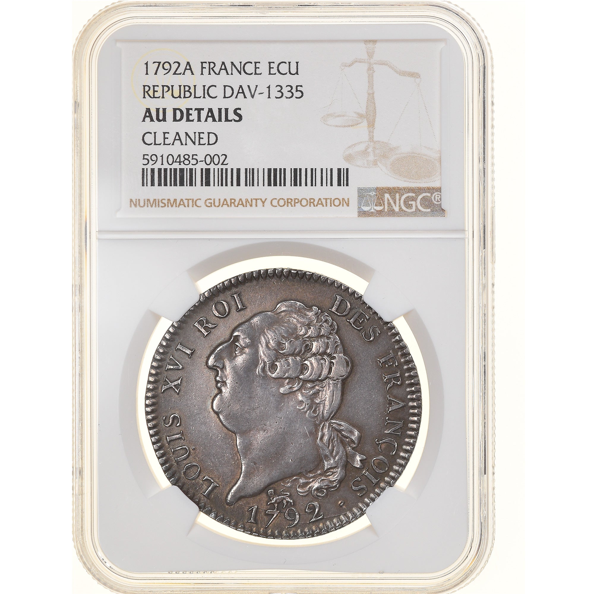 Moneta, Francja, Louis XVI, Écu de 6 livres françois, ECU, 6 Livres, 1792