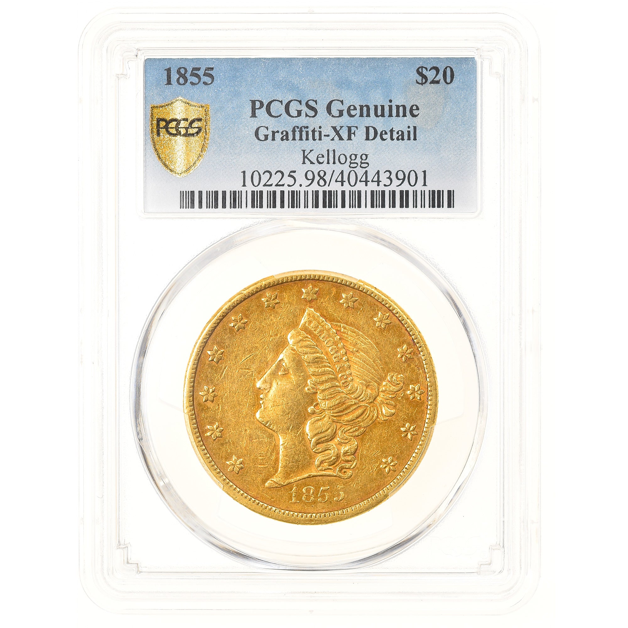 Moneda, Estados Unidos, California, Kellogg & Co., $20, Double Eagle, 1855, San