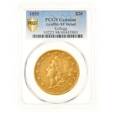 Moneda, Estados Unidos, California, Kellogg & Co., $20, Double Eagle, 1855, San