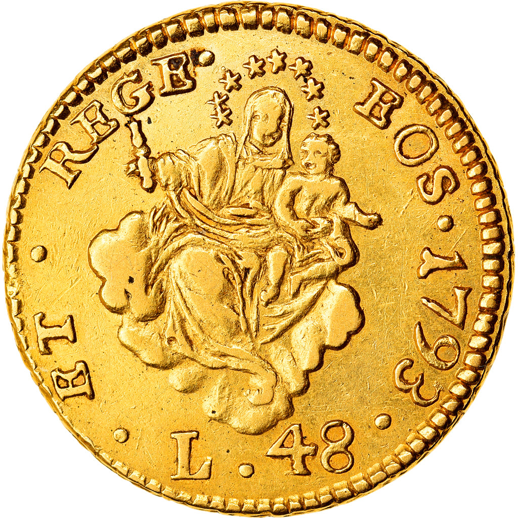 Moneta, DEPARTAMENTY WŁOSKIE, GENOA, Doge Biennali, 48 Lire, 1793, Genoa