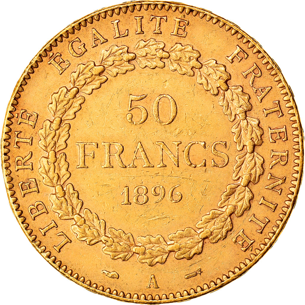 Coin, France, Génie, 50 Francs, 1896, Paris, AU(50-53), Gold, KM:831
