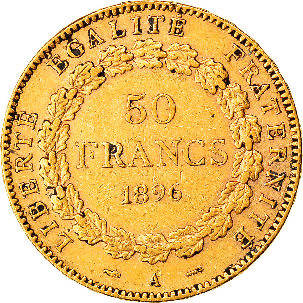 Coin, France, Génie, 50 Francs, 1896, Paris, AU(50-53), Gold, KM:831