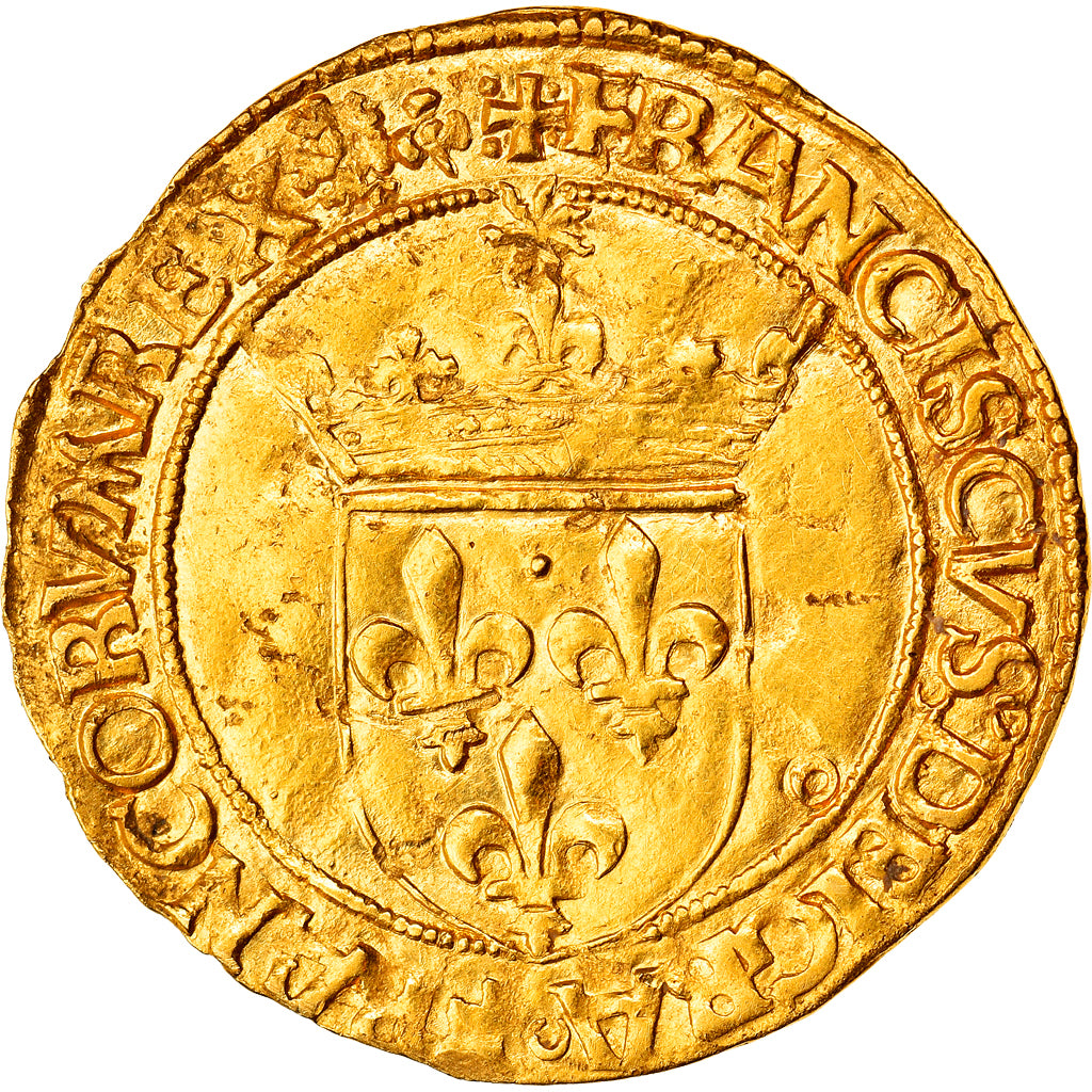 Munten, Frankrijk, François Ier, Écu d'or au soleil, Lyon, 5th type, ZF+
