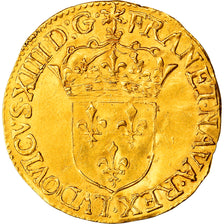 Coin, France, Louis XIII, Ecu d'or, 1634, Rouen, AU(55-58), Gold, KM:51
