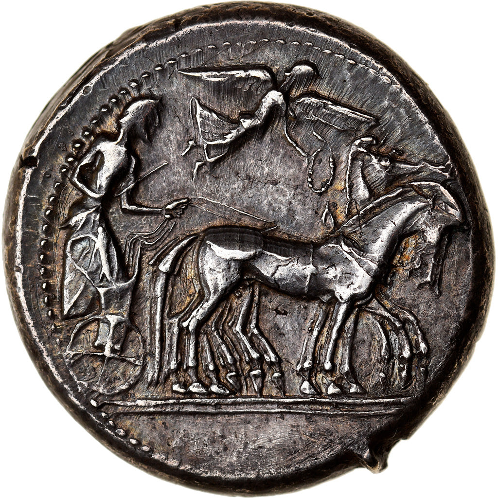 Münze, Sicily, Syracuse, Hieron I, Tetradrachm, 475-470 BC, VZ, Silber
