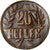 Moneda, África oriental alemana, Wihelm II, 20 Heller, 1916, Tabora