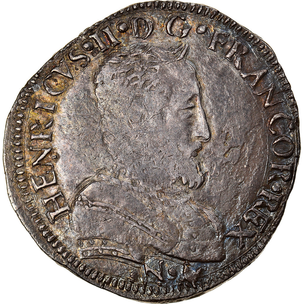 Munten, Frankrijk, Henri II, 1/2 Teston, 1558, Bayonne, FR+, Zilver