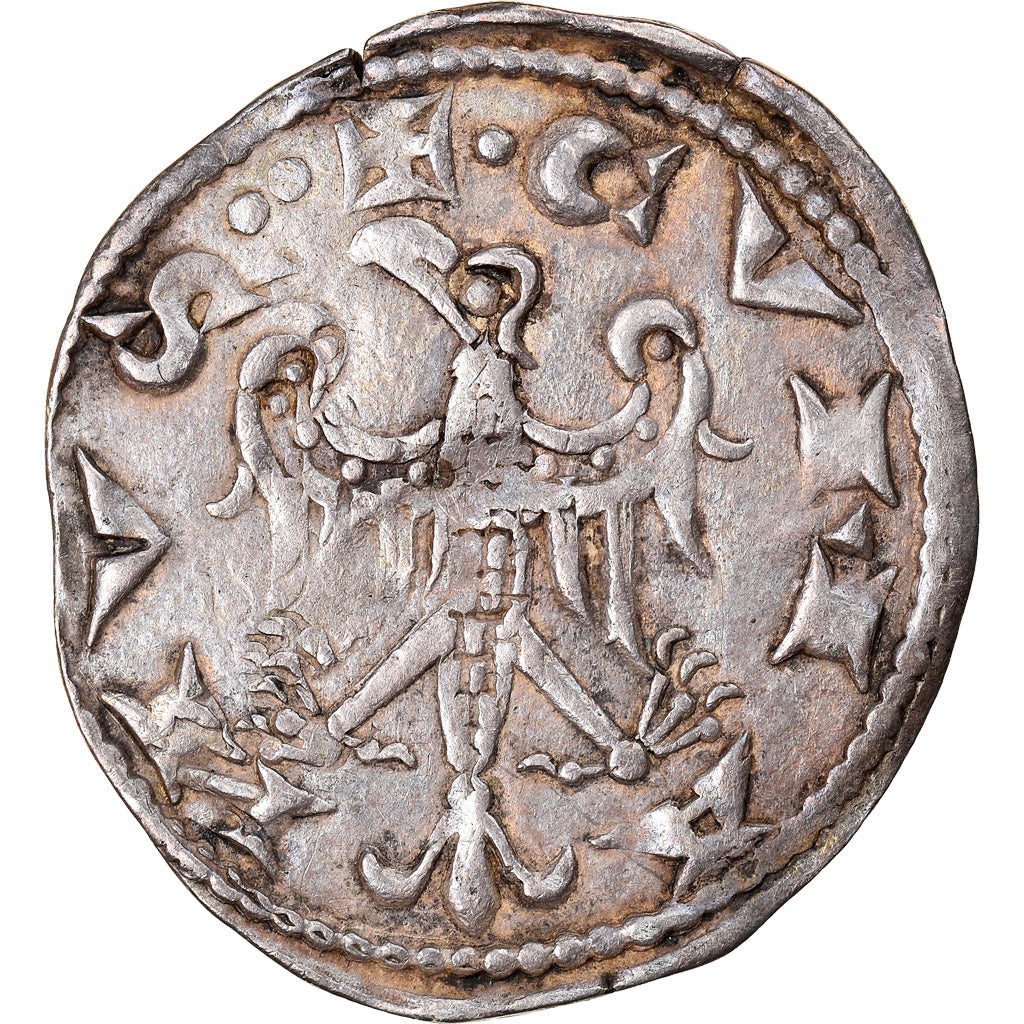 Coin, Italy, Lombardy, Como, Frederick II, 1/2 Grosso, 1250-1280, AU(50-53)