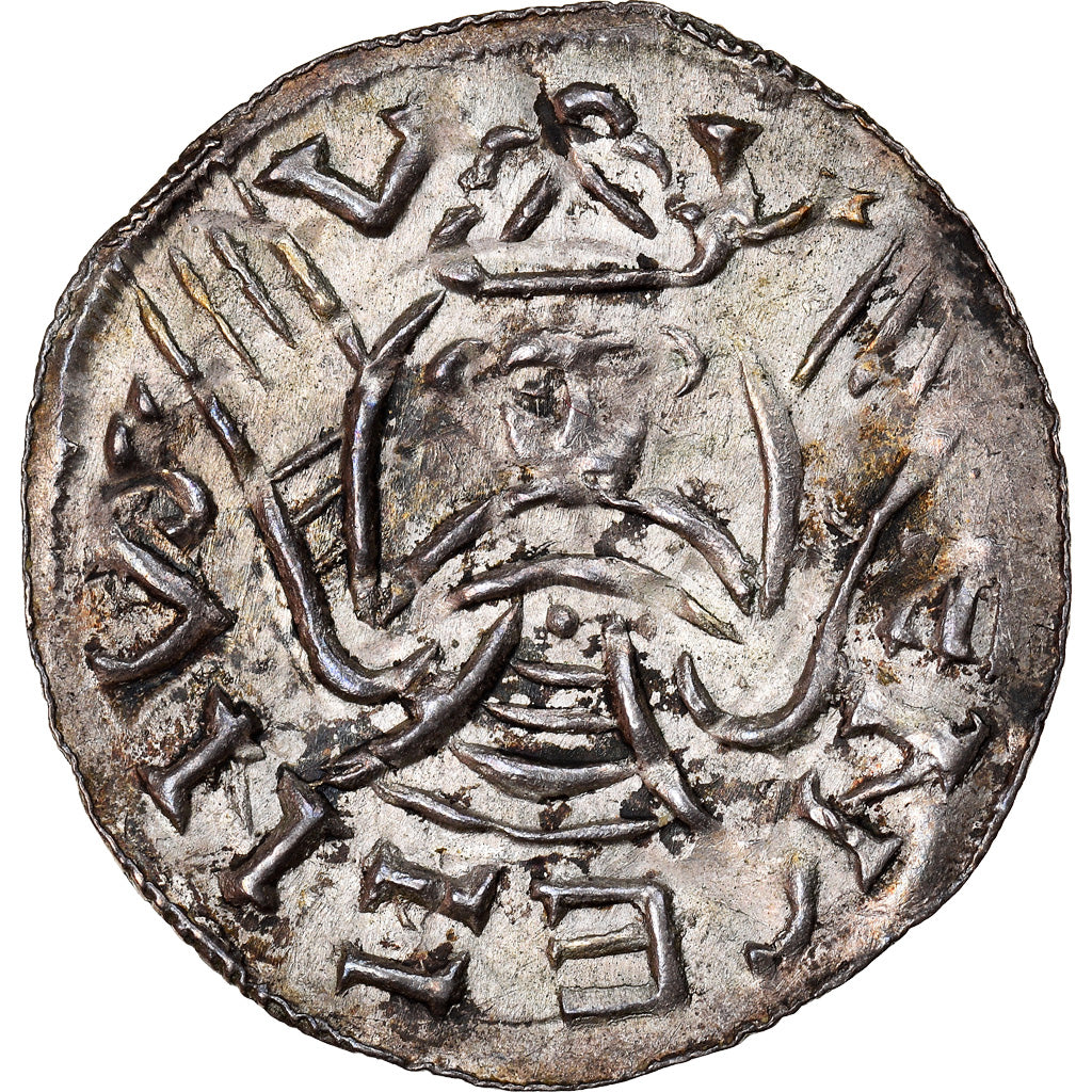 Moneda, BOHEMIA, Bretislaus I, Denar, 1037-1055, Prague, MBC+, Plata
