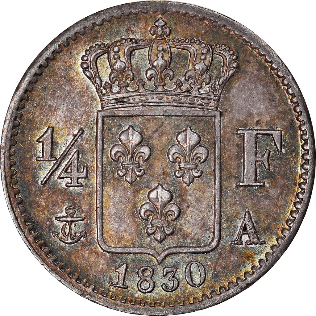 Moneta, Francia, Charles X, 1/4 Franc, 1830, Paris, SPL, Argento, KM:722.1