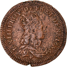 Munten, Frankrijk, Louis XIV, Liard aux quatre lis, Liard, 1657, ZF, Koper