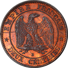 Coin, France, Napoleon III, 2 Centimes, 1855, Rouen, Essai Double Revers