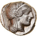 Moneta, Attyka, Athens, Tetradrachm, 490-407 BC, Athens, AU(50-53), Srebro
