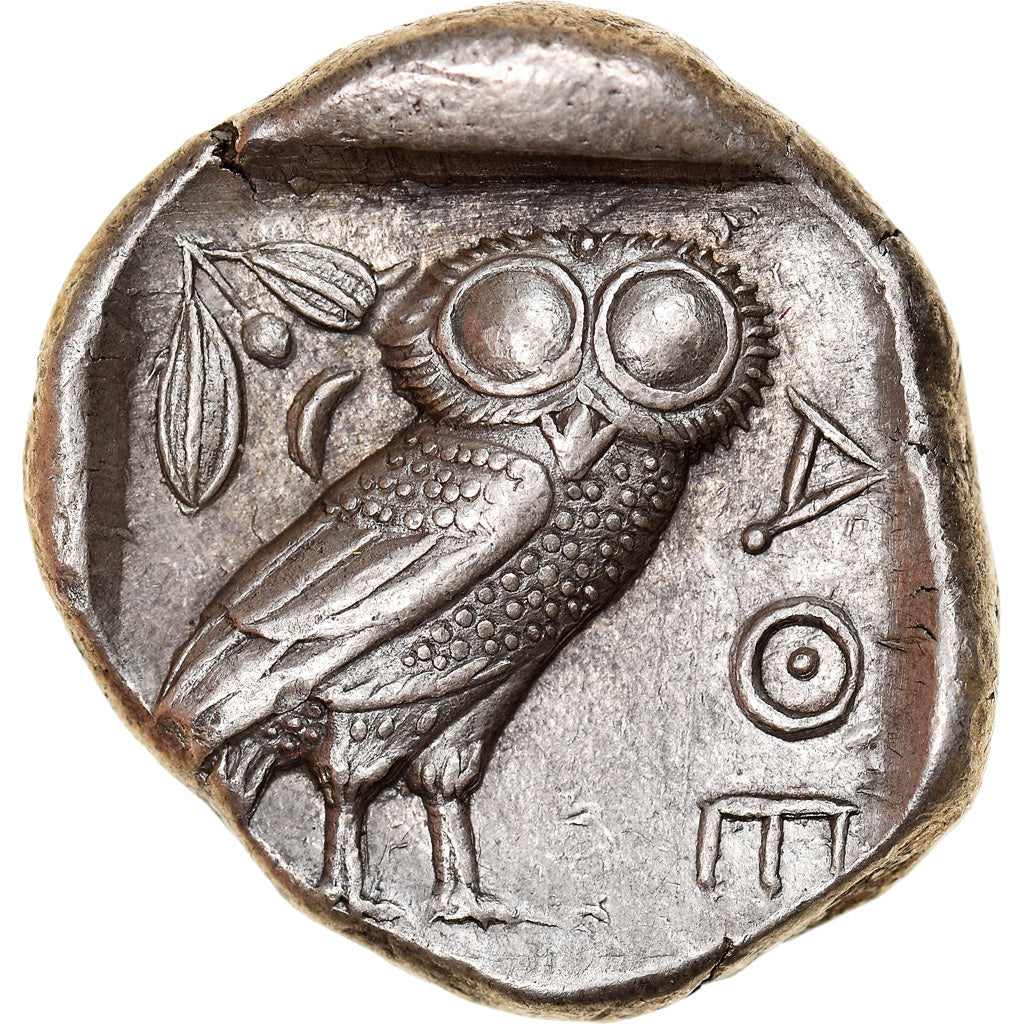 Moneta, Attyka, Athens, Tetradrachm, 490-407 BC, Athens, AU(50-53), Srebro