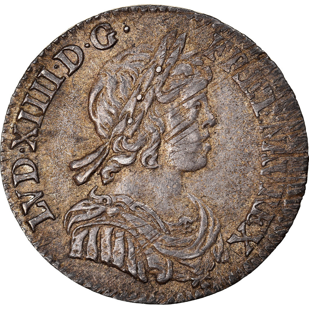Moneta, Francia, Louis XIV, 1/12 Écu à la mèche courte, 1/12 ECU, 10 Sols