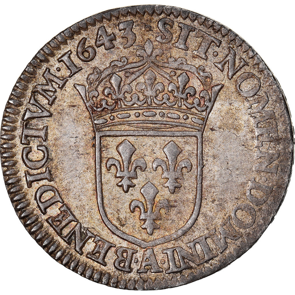 Moneta, Francia, Louis XIV, 1/12 Écu à la mèche courte, 1/12 ECU, 10 Sols