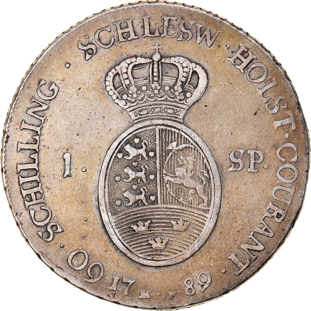 Moneta, Danimarca, Christian VII, 60 Schilling, Daler Specie, 1789, Altona, BB+