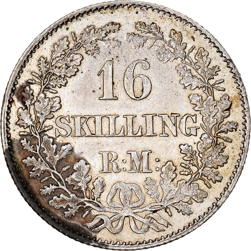 Monnaie, Danemark, Frederik VII, 16 Skilling Rigsmont, 1856, Copenhagen, SUP