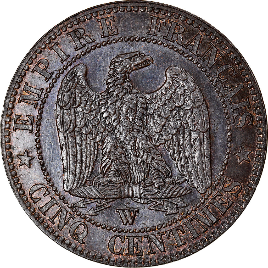 Moeda, França, Napoleon III, Napoléon III, 5 Centimes, 1853, Lille, MS(63)
