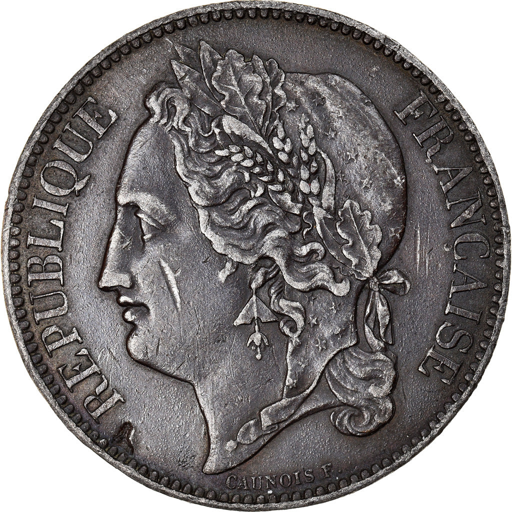 Moneda, Francia, Concours de Caunois, 5 Francs, 1848, ESSAI, MBC+, Hojalata