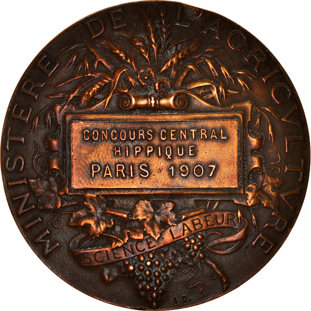 France, Medal, Agriculture, Concours Central Hippique, Paris, 1907, Alphée