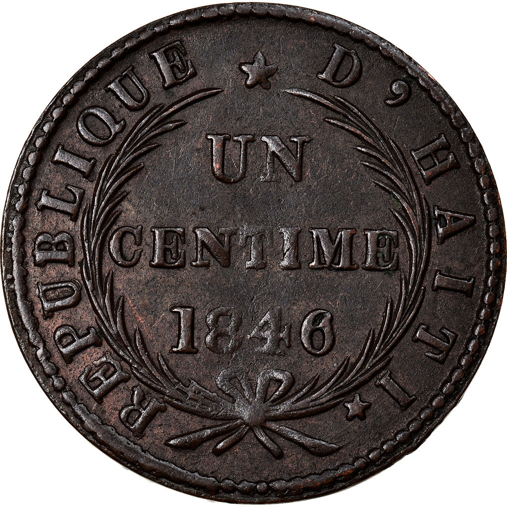 Coin, Haiti, Centime, 1846, AU(50-53), Copper, KM:25.1