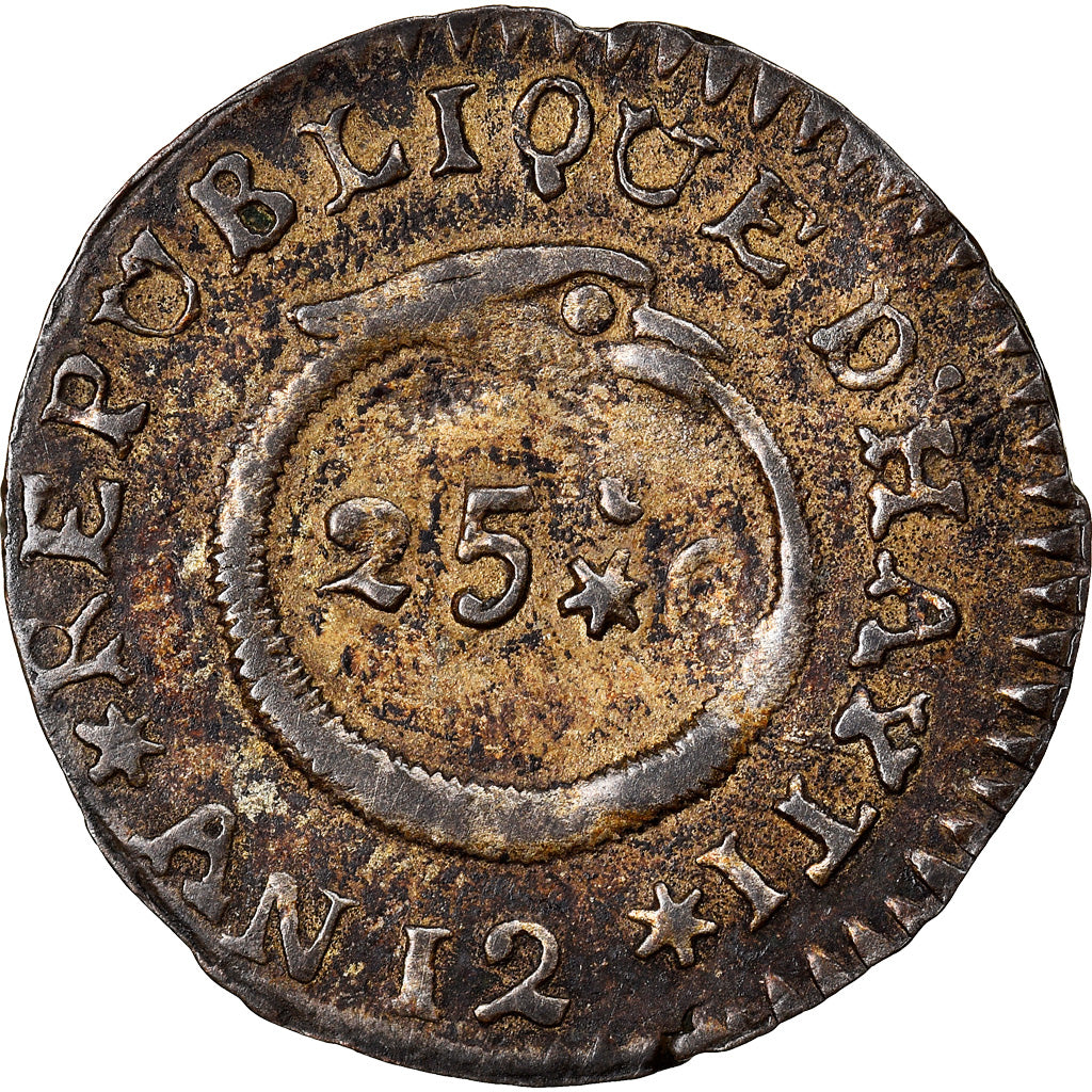Coin, Haiti, 25 Centimes, An 12, EF(40-45), Silver, KM:12.2