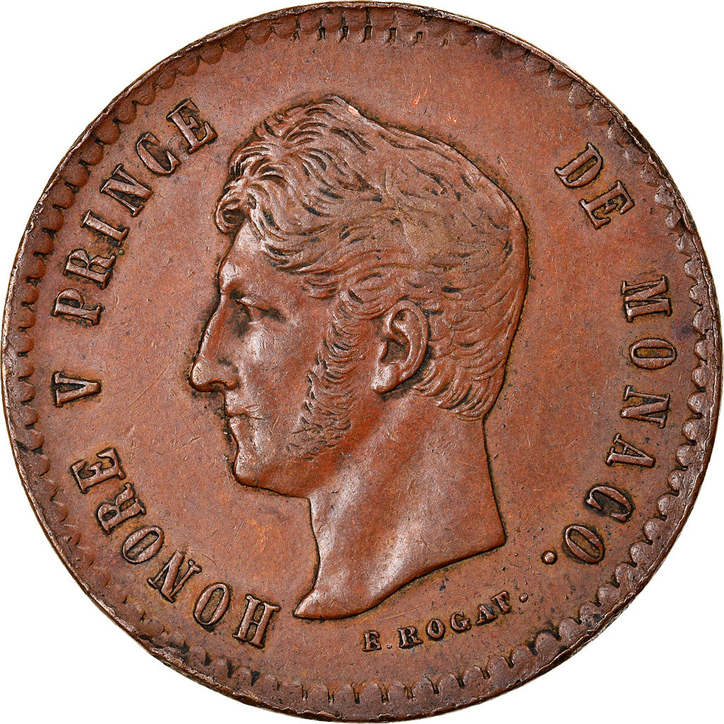Coin, Monaco, Honore V, Essai de Rogat, 5 Centimes, 1838, AU(55-58), Copper