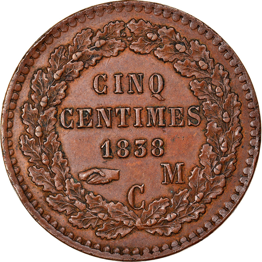 Coin, Monaco, Honore V, Essai de Rogat, 5 Centimes, 1838, AU(55-58), Copper