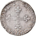 Moneda, Francia, Charles X, 1/4 Ecu, 1596, Dinan, MBC, Plata, Sombart:4670