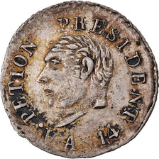 Coin, Haiti, Alexandre Petion, 25 Centimes, An 14 (1817), AU(50-53), Silver
