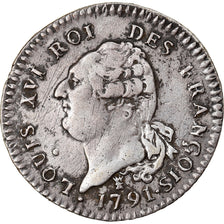 Coin, France, Louis XVI, 30 sols françois, 30 Sols, 1791, Limoges, EF(40-45)