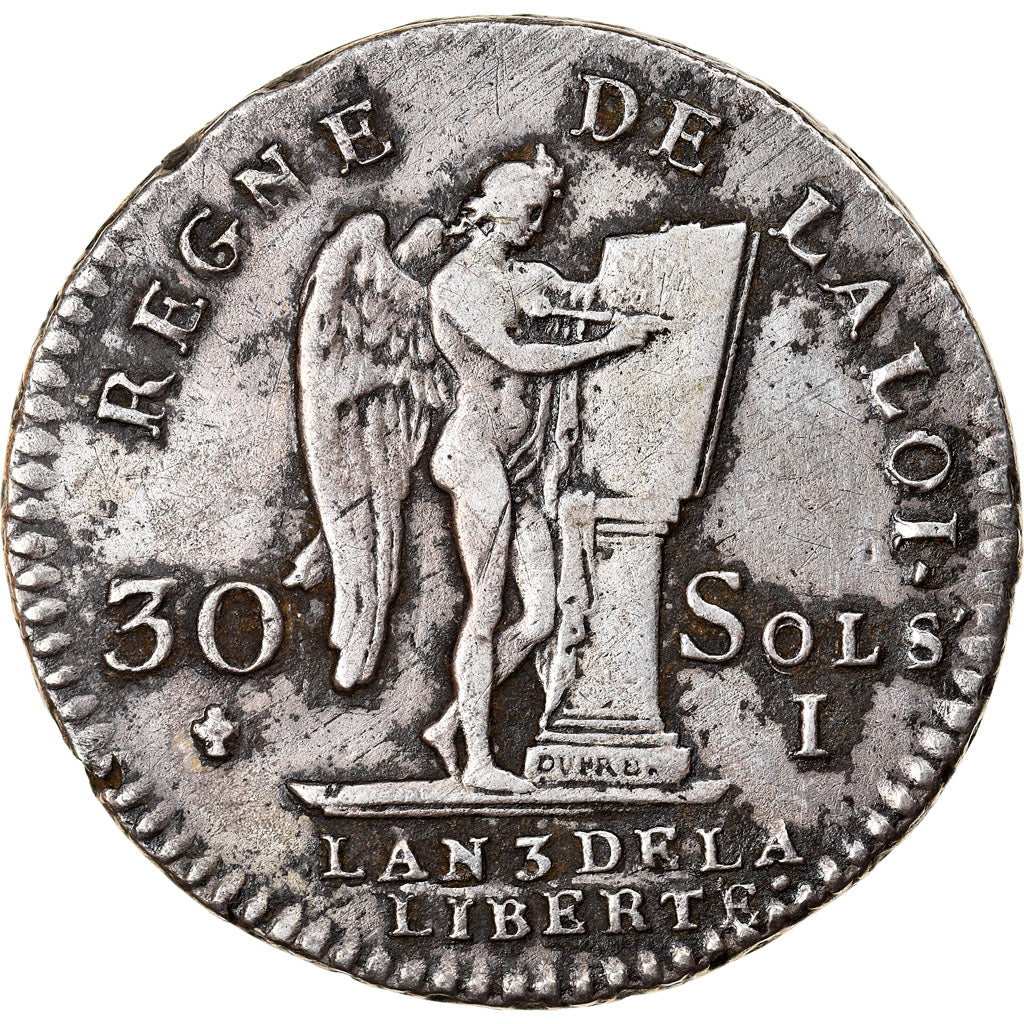 Coin, France, Louis XVI, 30 sols françois, 30 Sols, 1791, Limoges, EF(40-45)