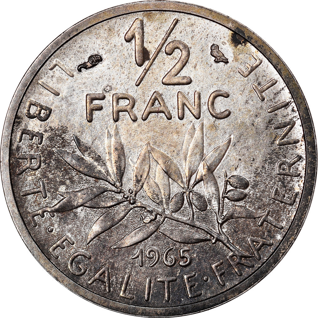 Moneta, Francia, Semeuse, 1/2 Franc, 1965, Paris, Piéfort, SPL, Argento
