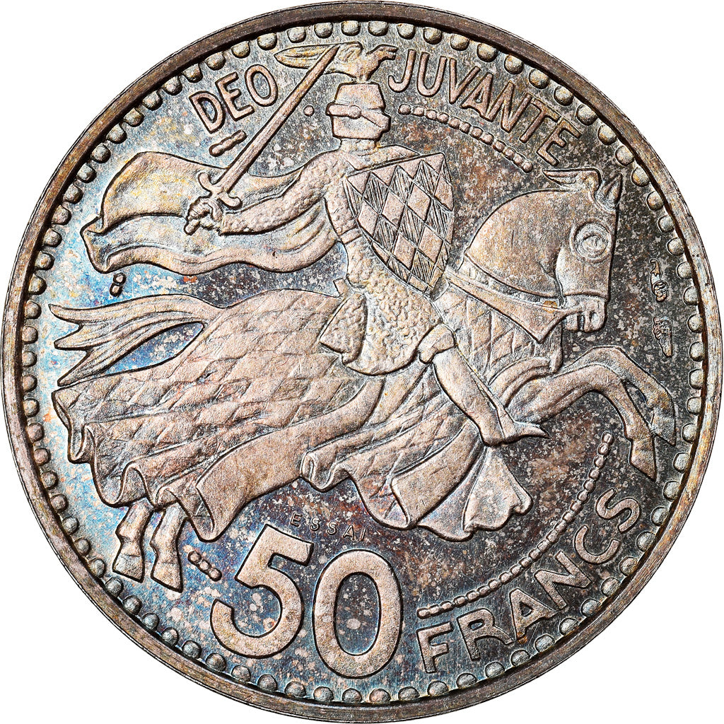 Coin, Monaco, Rainier III, 50 Francs, 1950, Paris, ESSAI, MS(63), Silver, KM:E31
