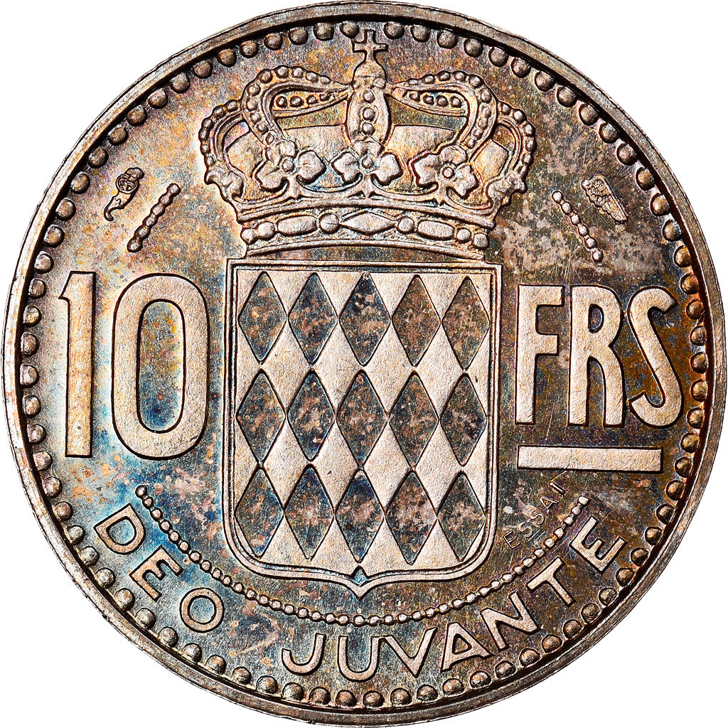 Coin, Monaco, Rainier III, 10 Francs, 1950, Paris, ESSAI, MS(63), Silver, KM:E25