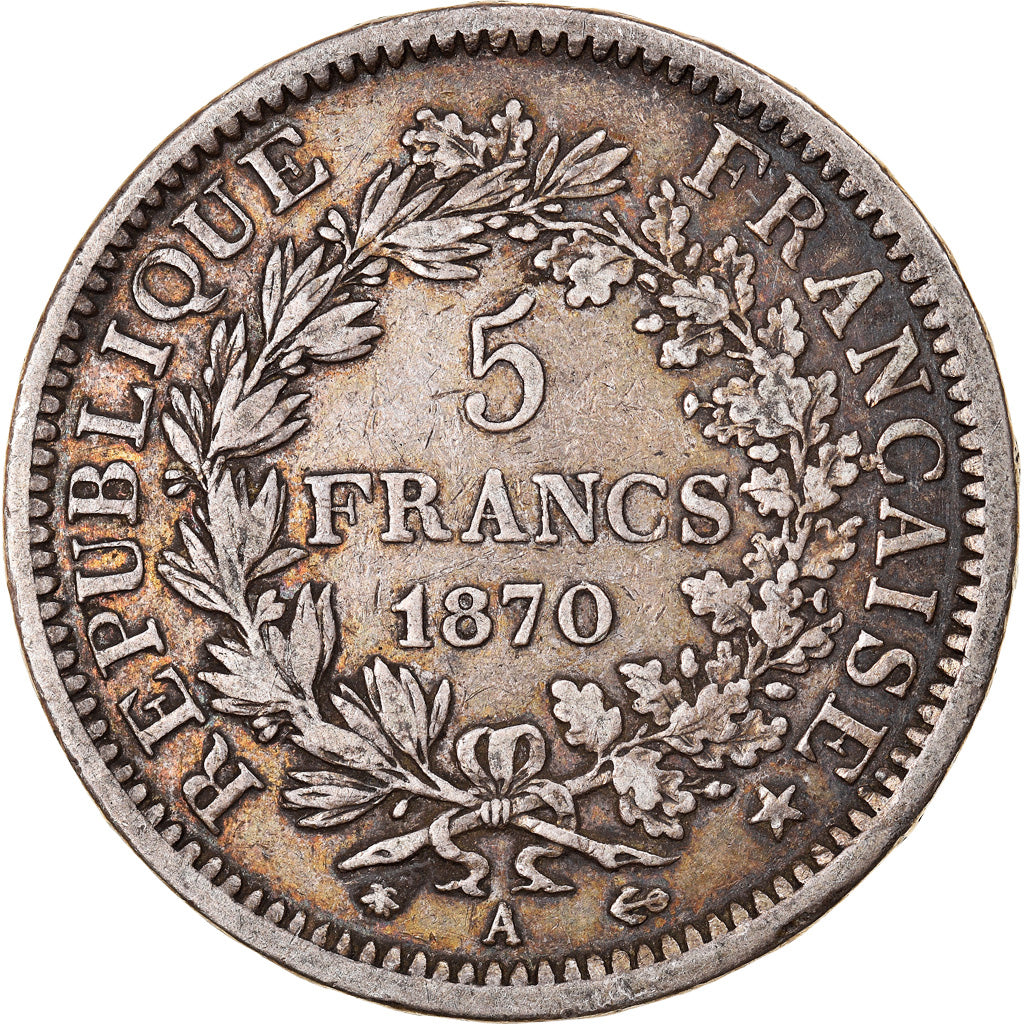 Coin, France, Hercule, 5 Francs, 1870, Paris, EF(40-45), Silver, KM:820.1