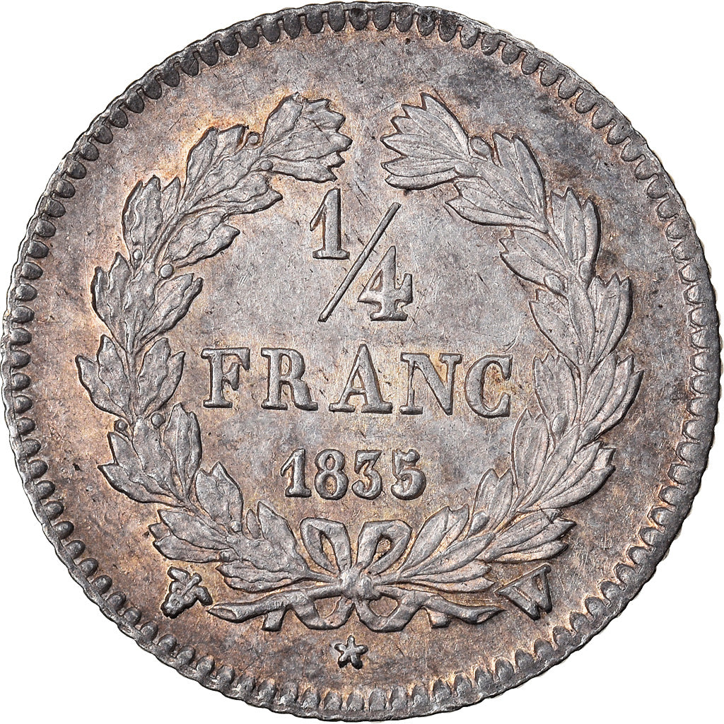 Moneda, Francia, Louis-Philippe, 1/4 Franc, 1835, Lille, EBC, Plata, KM:740.13