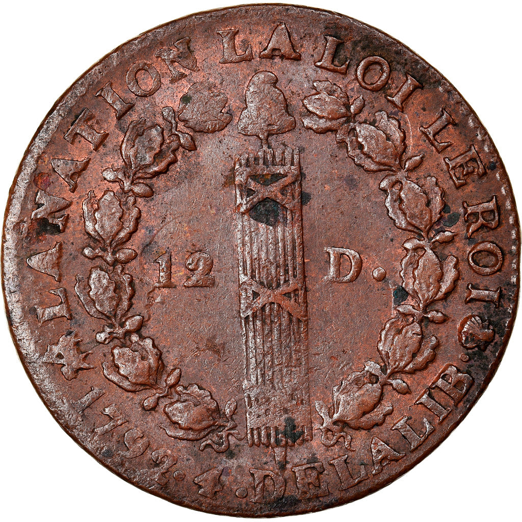 Münze, Frankreich, Louis XVI, 12 deniers françois, 12 Deniers, 1792, Rouen