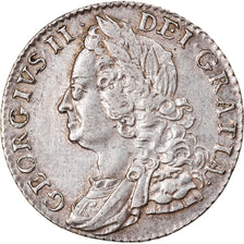 Moneta, Wielka Brytania, George II, Shilling, 1758, AU(55-58), Srebro, KM:583.3
