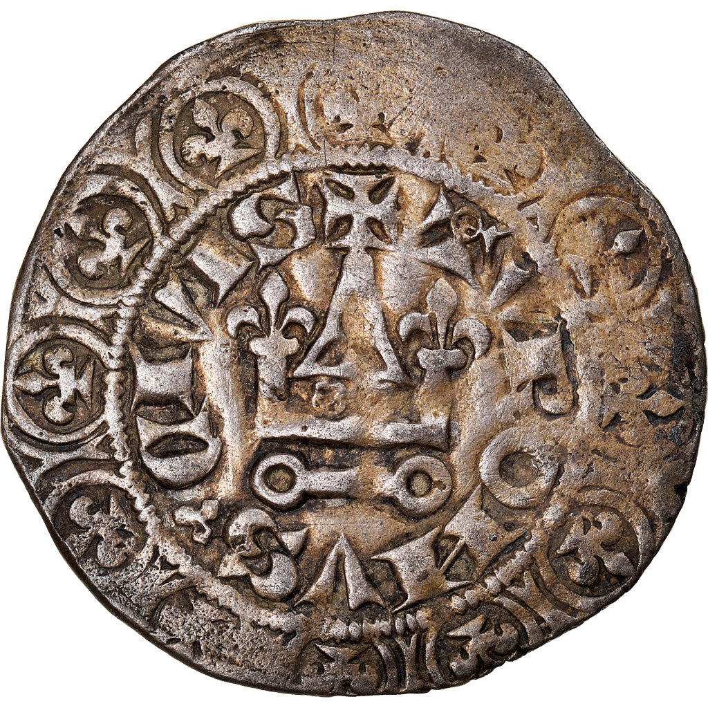 Moneta, Francia, Jean II le Bon, Gros au châtel fleurdelisé, 1356, MB+