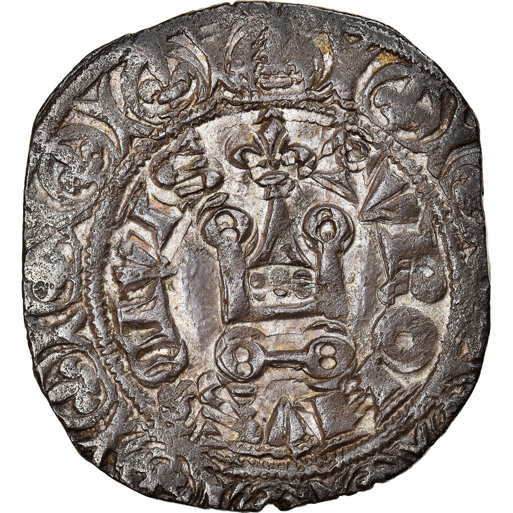 Coin, France, Jean II le Bon, Gros blanc au châtel fleurdelisé, 1360