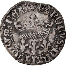 Moeda, França, Charles VII, Blanc aux lis accotés, Tours, EF(40-45), Lingote