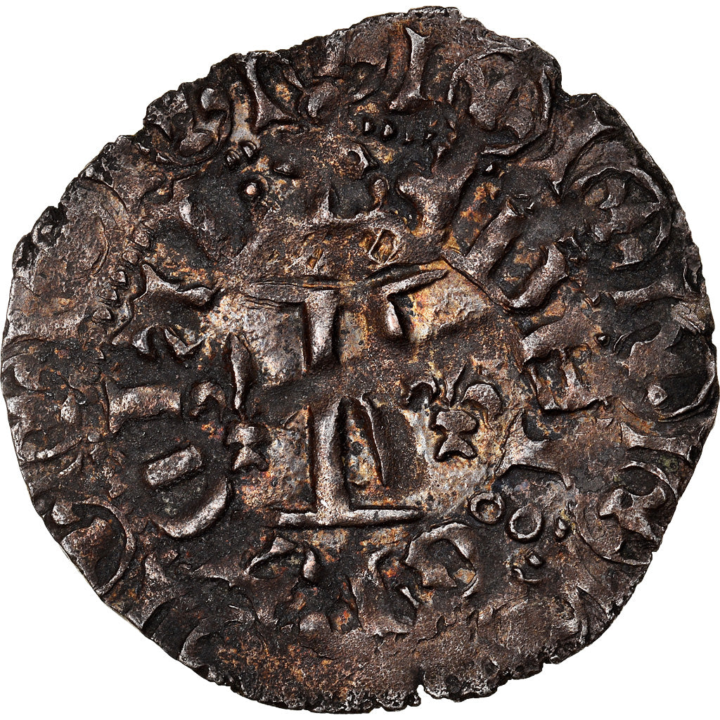 Coin, France, Charles V, Blanc with K, VF(30-35), Billon, Duplessy:363