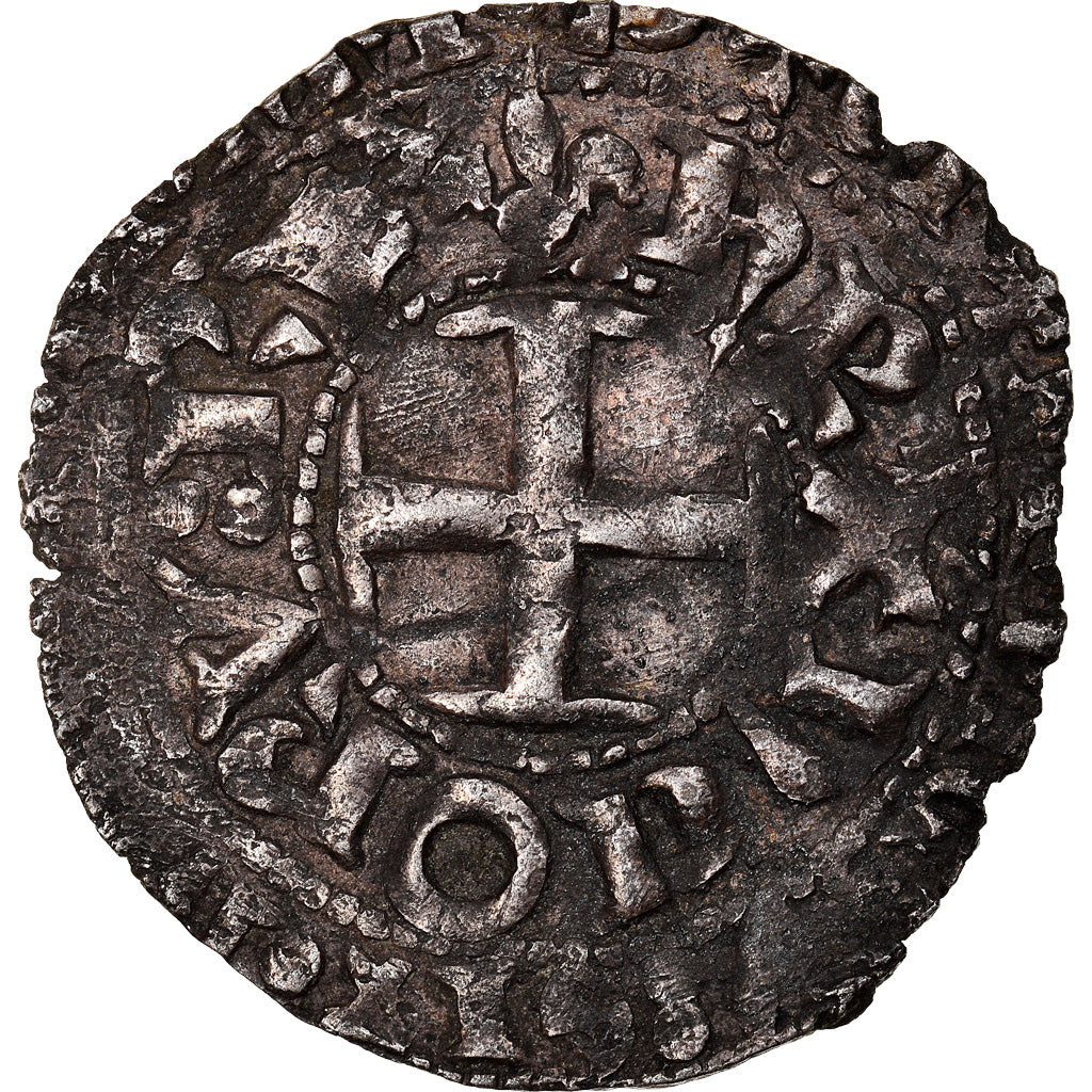 Coin, France, Charles V, Blanc with K, VF(30-35), Billon, Duplessy:363