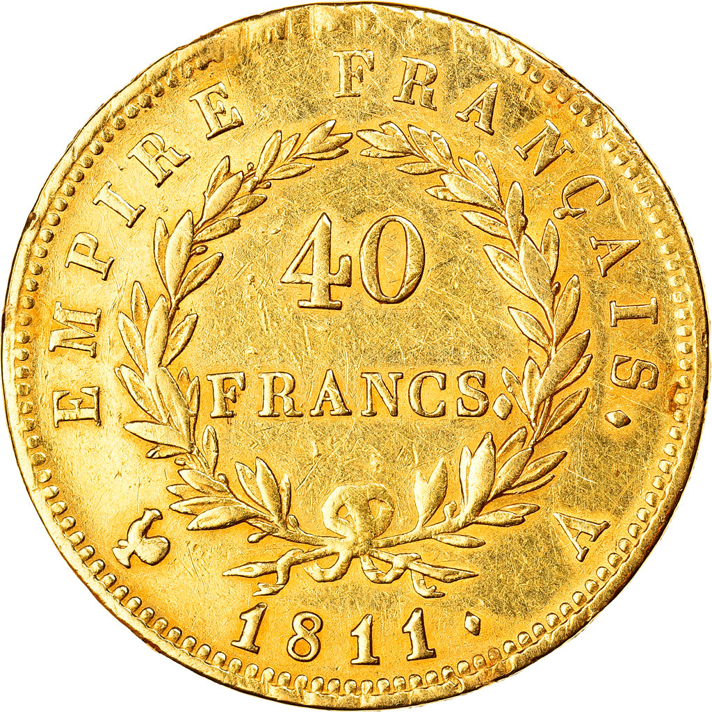 Coin, France, Napoléon I, 40 Francs, 1811, Paris, EF(40-45), Gold, KM:696.1