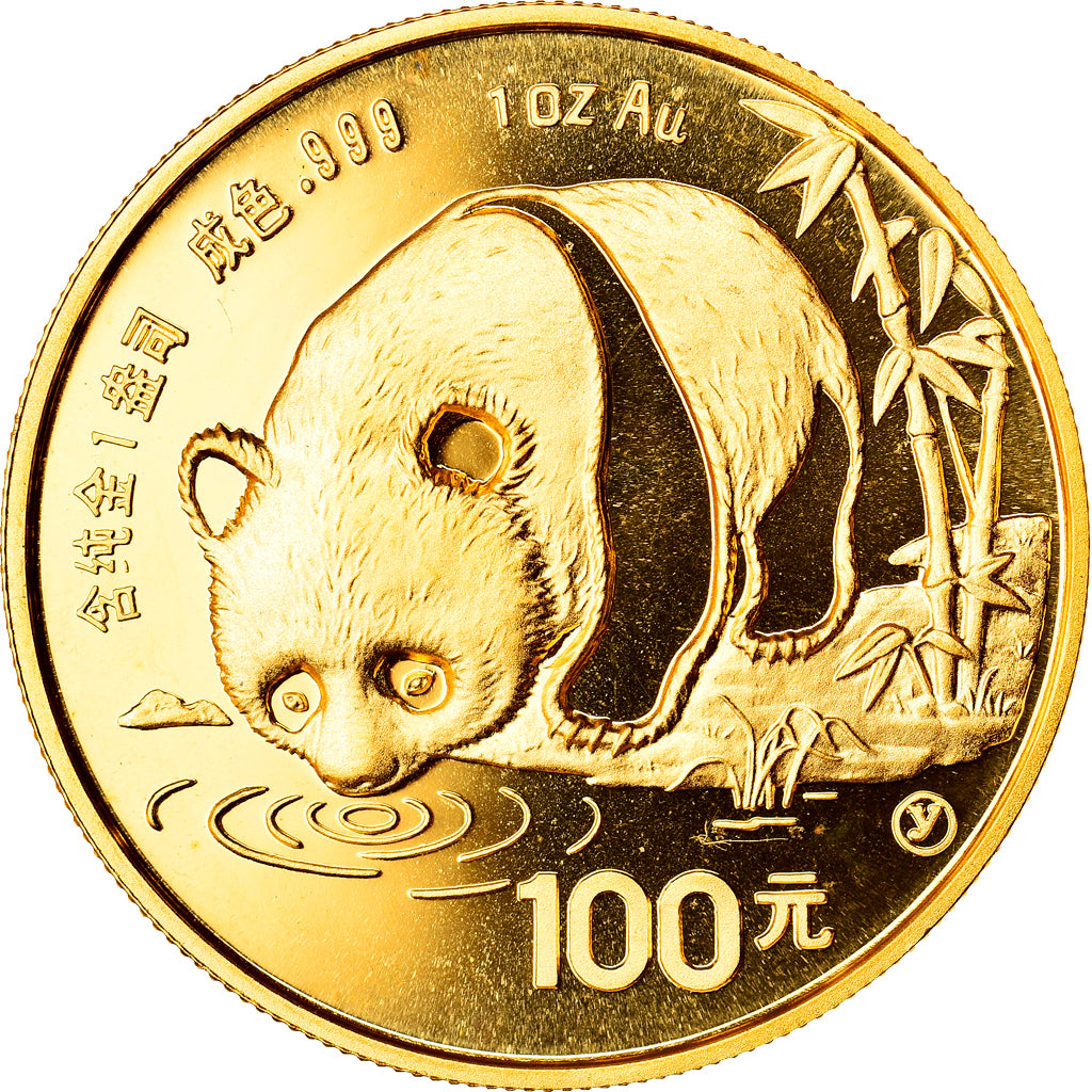 Coin, CHINA, PEOPLE'S REPUBLIC, Panda, 100 Yüan, 1987, 1 Oz, MS(65-70), Gold
