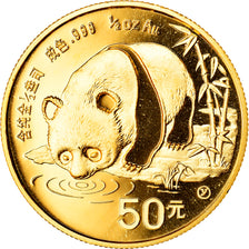 Moneda, CHINA, REPÚBLICA POPULAR, Panda, 50 Yuan, 1987, 1/2 Oz, FDC, Oro