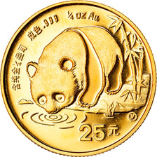 Moeda, CHINA, REPÚBLICA POPULAR DA, Panda, 25 Yuan, 1987, 1/4 Oz, MS(65-70)