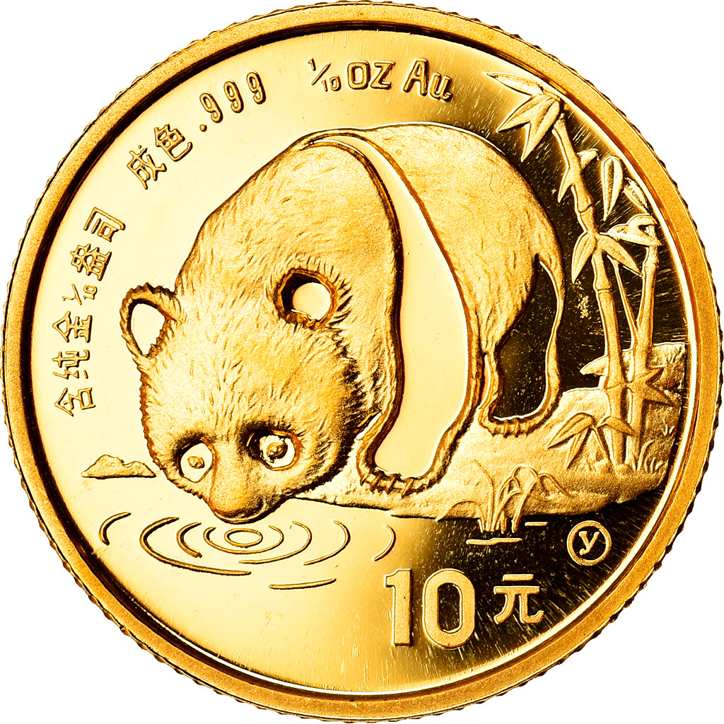 Münze, CHINA, PEOPLE'S REPUBLIC, Panda, 10 Yüan, 1987, 1/10 Oz, STGL, Gold